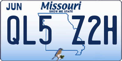 MO license plate QL5Z2H