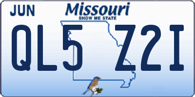 MO license plate QL5Z2I