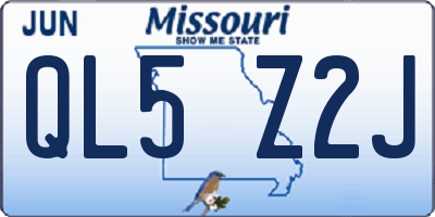 MO license plate QL5Z2J
