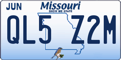 MO license plate QL5Z2M