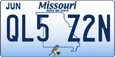 MO license plate QL5Z2N