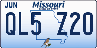 MO license plate QL5Z2O