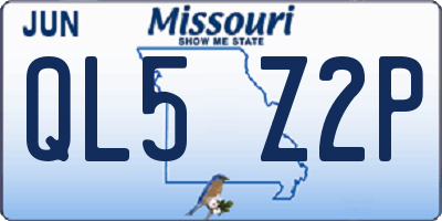 MO license plate QL5Z2P