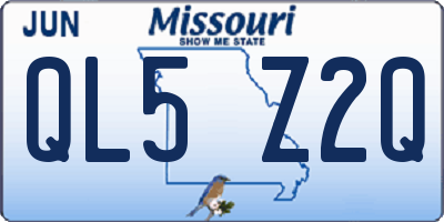 MO license plate QL5Z2Q