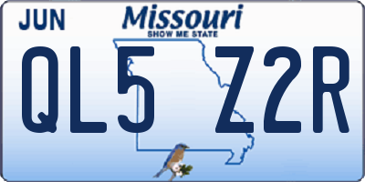MO license plate QL5Z2R