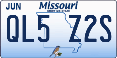MO license plate QL5Z2S
