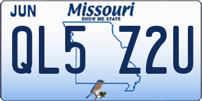 MO license plate QL5Z2U