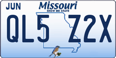 MO license plate QL5Z2X