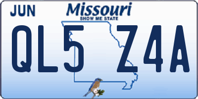 MO license plate QL5Z4A