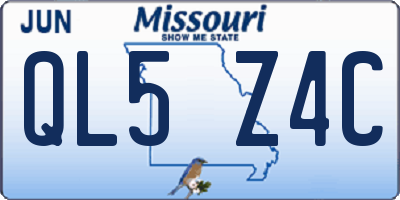 MO license plate QL5Z4C