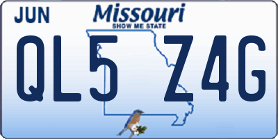 MO license plate QL5Z4G