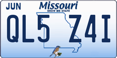 MO license plate QL5Z4I