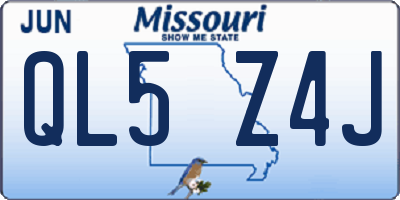 MO license plate QL5Z4J