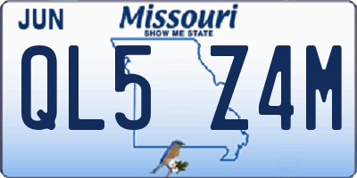 MO license plate QL5Z4M