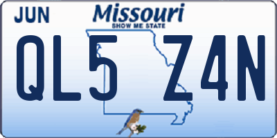 MO license plate QL5Z4N