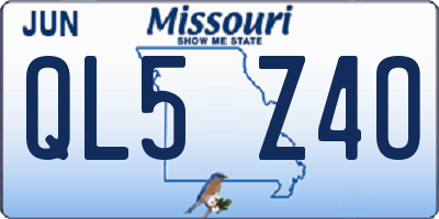 MO license plate QL5Z4O