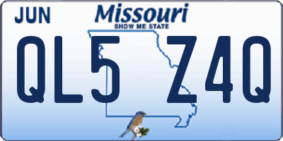 MO license plate QL5Z4Q