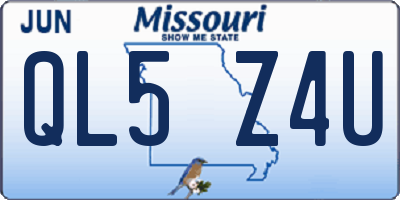 MO license plate QL5Z4U