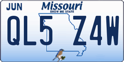MO license plate QL5Z4W