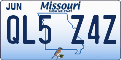 MO license plate QL5Z4Z