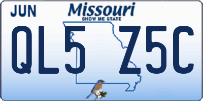 MO license plate QL5Z5C