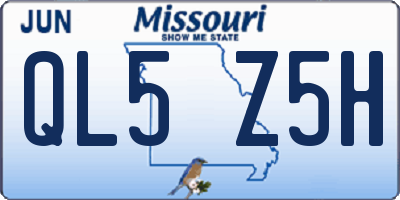 MO license plate QL5Z5H
