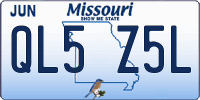 MO license plate QL5Z5L