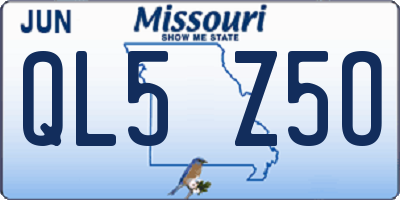 MO license plate QL5Z5O