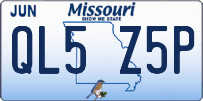 MO license plate QL5Z5P