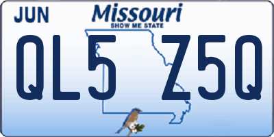MO license plate QL5Z5Q