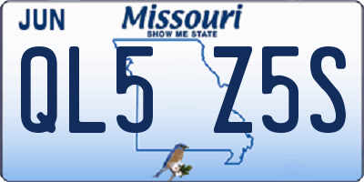 MO license plate QL5Z5S