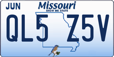 MO license plate QL5Z5V