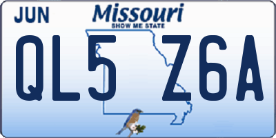 MO license plate QL5Z6A