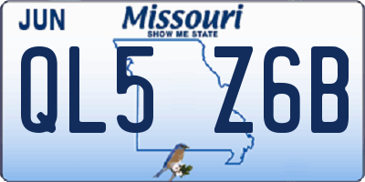 MO license plate QL5Z6B