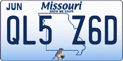 MO license plate QL5Z6D
