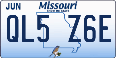 MO license plate QL5Z6E