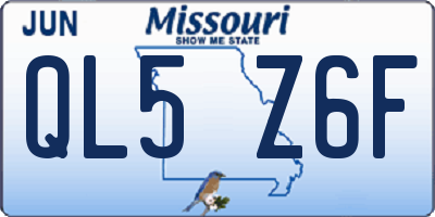 MO license plate QL5Z6F