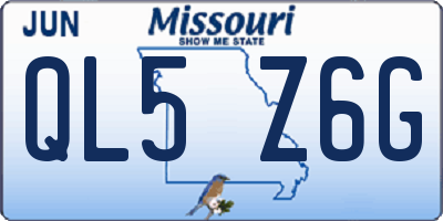MO license plate QL5Z6G