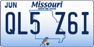 MO license plate QL5Z6I