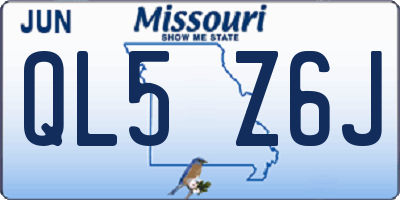 MO license plate QL5Z6J