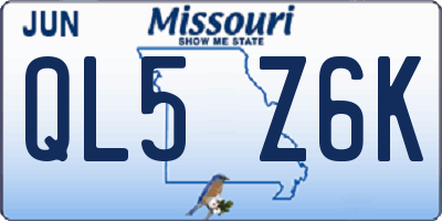 MO license plate QL5Z6K