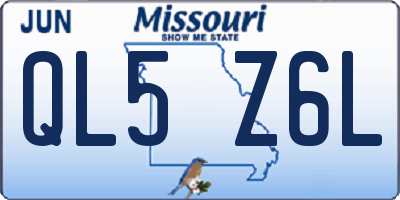 MO license plate QL5Z6L