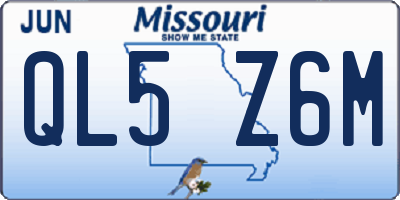 MO license plate QL5Z6M