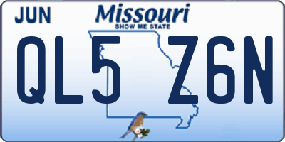 MO license plate QL5Z6N