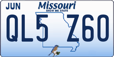 MO license plate QL5Z6O