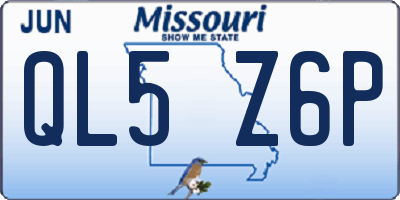 MO license plate QL5Z6P