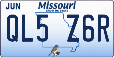 MO license plate QL5Z6R