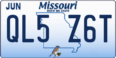 MO license plate QL5Z6T