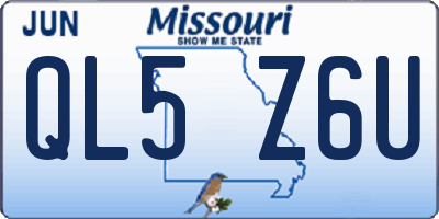 MO license plate QL5Z6U