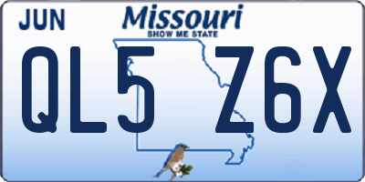 MO license plate QL5Z6X